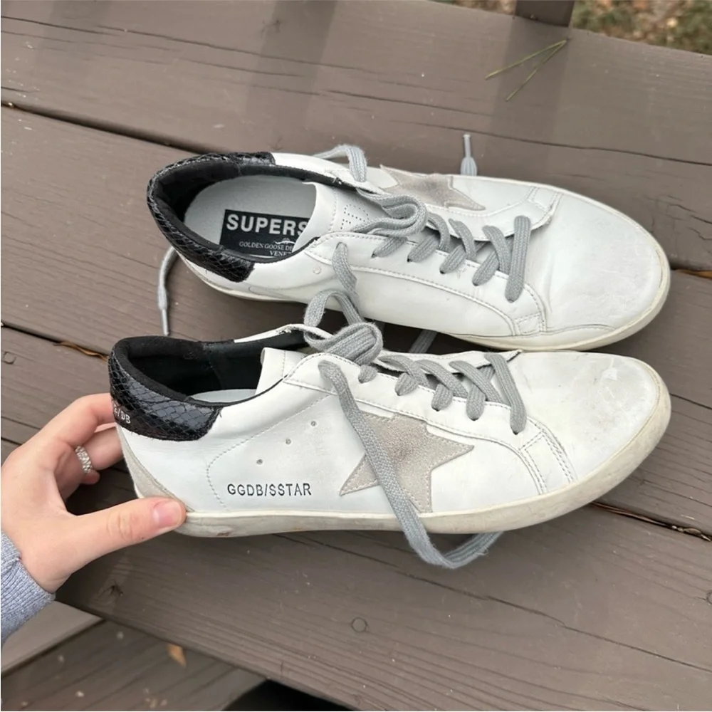 GG Star Sneakers Distressed Black and White 41-42